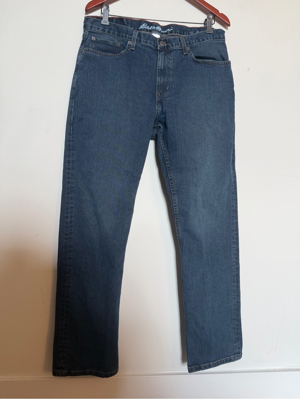 Eddie Bauer Straight-Leg Dark Blue Jeans